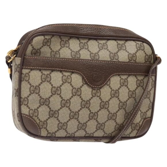GUCCI GG Supreme Shoulder Bag PVC Beige Gold Auth ep9519 - Picture 1 of 14